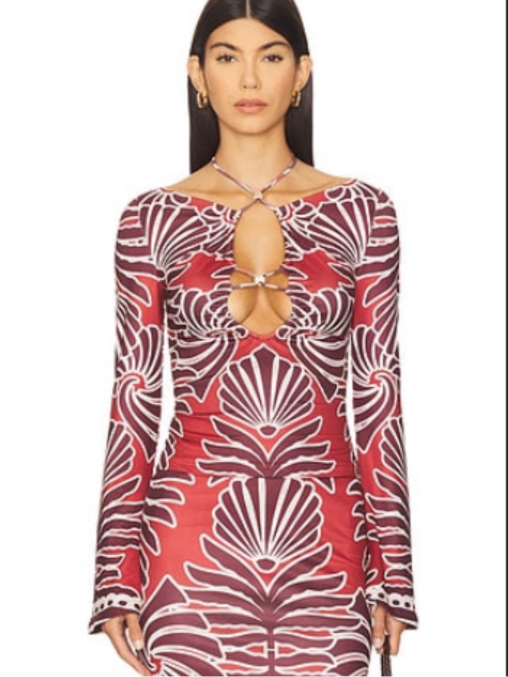 Sienna Seven Wonders in Brodie Red Patterned Cutout Long-Sleeve SOLD OUT